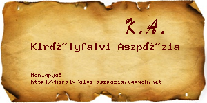 Királyfalvi Aszpázia névjegykártya